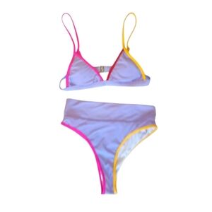 STYLES BY Lavender Bikini with Multicolor Trim